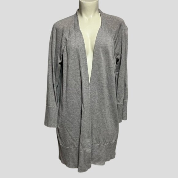 Aritzia Wilfred Free Grey Open Front Draped Long Cardigan Sweater Wool Blend - Picture 1 of 14